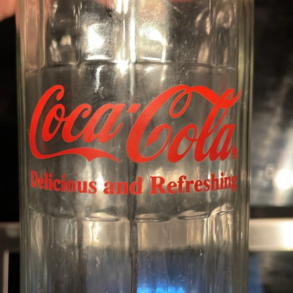 1992 Coca-Cola Glass Straw Holder‎ Dispenser Soda Pop Parlor Barware Coke